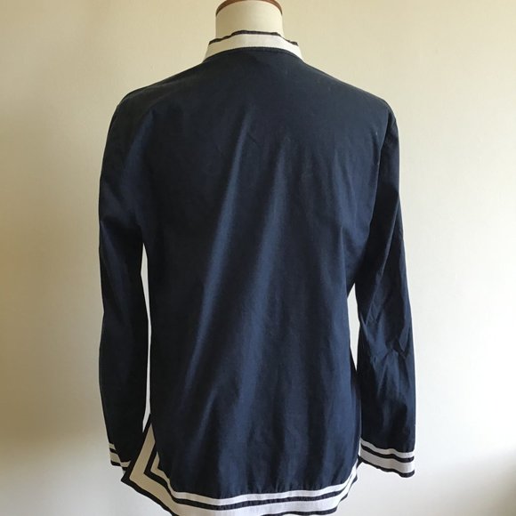 Stretch Blue Button Down Top Shirt Small - Picture 6 of 7